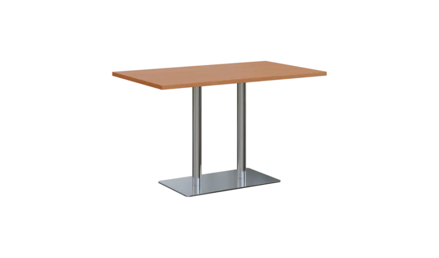 RGT 52 stůl hranatý, noha trubková, nerez, deska 25 mm, široký 1200 mm, buk royal